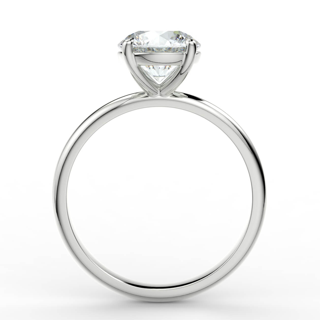 Engagement Ring : elegant 4 claw twist shoulder set solitaire round  brilliant : Samara James